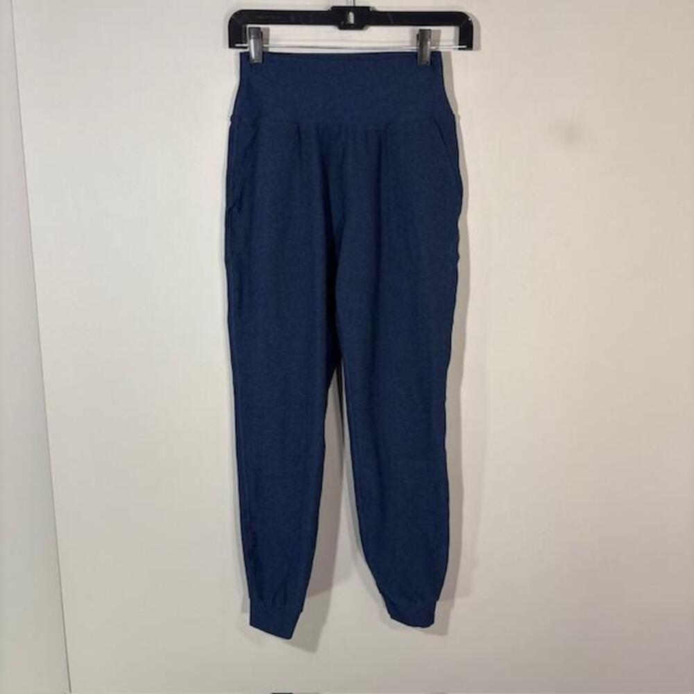 Beyond Yoga Jogger Pants Womens XS Blue Ankle Elastic Waist Pockets Lounge Yoga